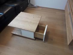 Couchtisch in weiß mit Holzplatte 2